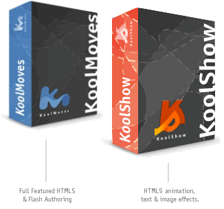 koolshow html5 and koolmoves html5 and flash animation software boxes