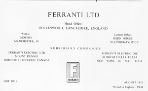 Ferranti manual (front cover)