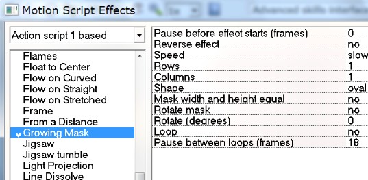 select growing mask effect